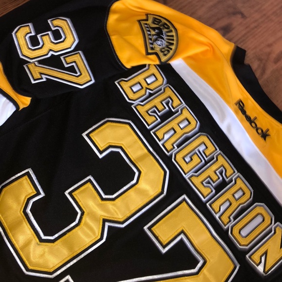 Stitched Patrice Bergeron Bruins Jersey BLACK - Picture 6 of 6